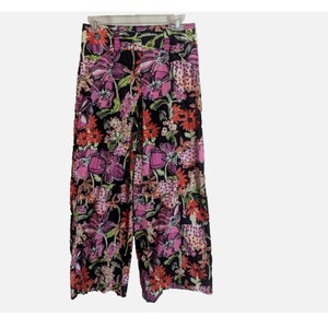 Vintage 90s Lilly Pulitzer Multi Floral Wide Leg Pants - Women's 4 - Preppy Bloomcore Resort Colorful image 2