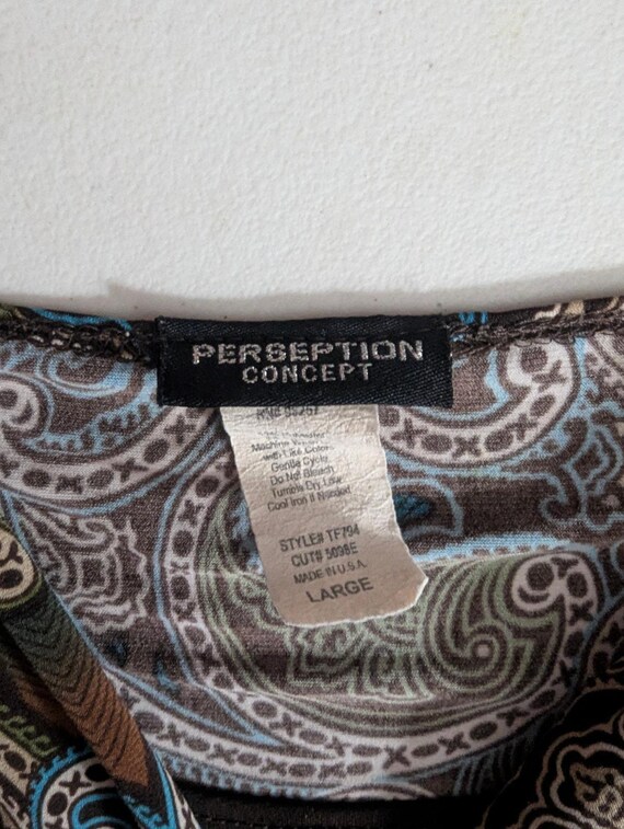 Y2K Multi Scroll Layered Stretch Top Large enchan… - image 6