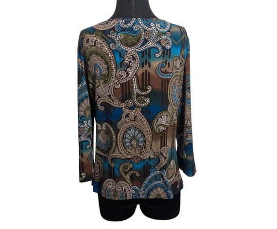 Y2K Multi Scroll Layered Stretch Top Large enchan… - image 4