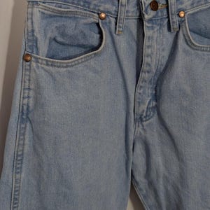 Vintage Wrangler Light Wash High Waist Straight Leg Denim Jeans | Western Indie Cowgirl 90s | Juniors 9/32 image 3