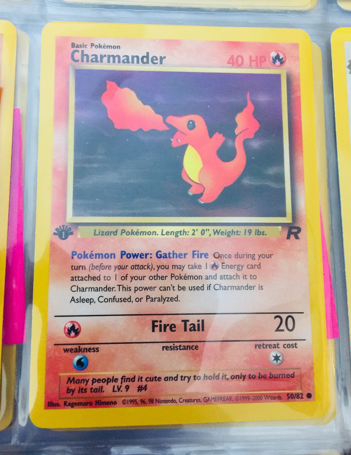 Vintage Pokemon CHARMANDER 1st Edition Card 50/82 Mint Etsy