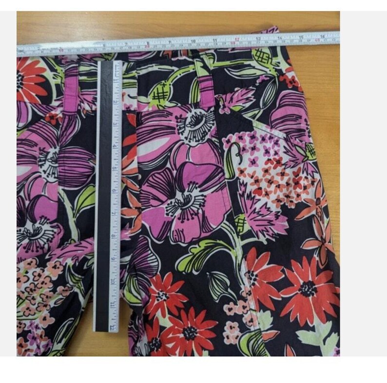 Vintage 90s Lilly Pulitzer Multi Floral Wide Leg Pants - Women's 4 - Preppy Bloomcore Resort Colorful image 3