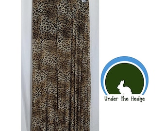 Falda larga de malla transparente con estampado de leopardo y jazmín estilo vintage Y2K / Mob Wife Indie Sleaze Whimsigoth / Juniors L / WS