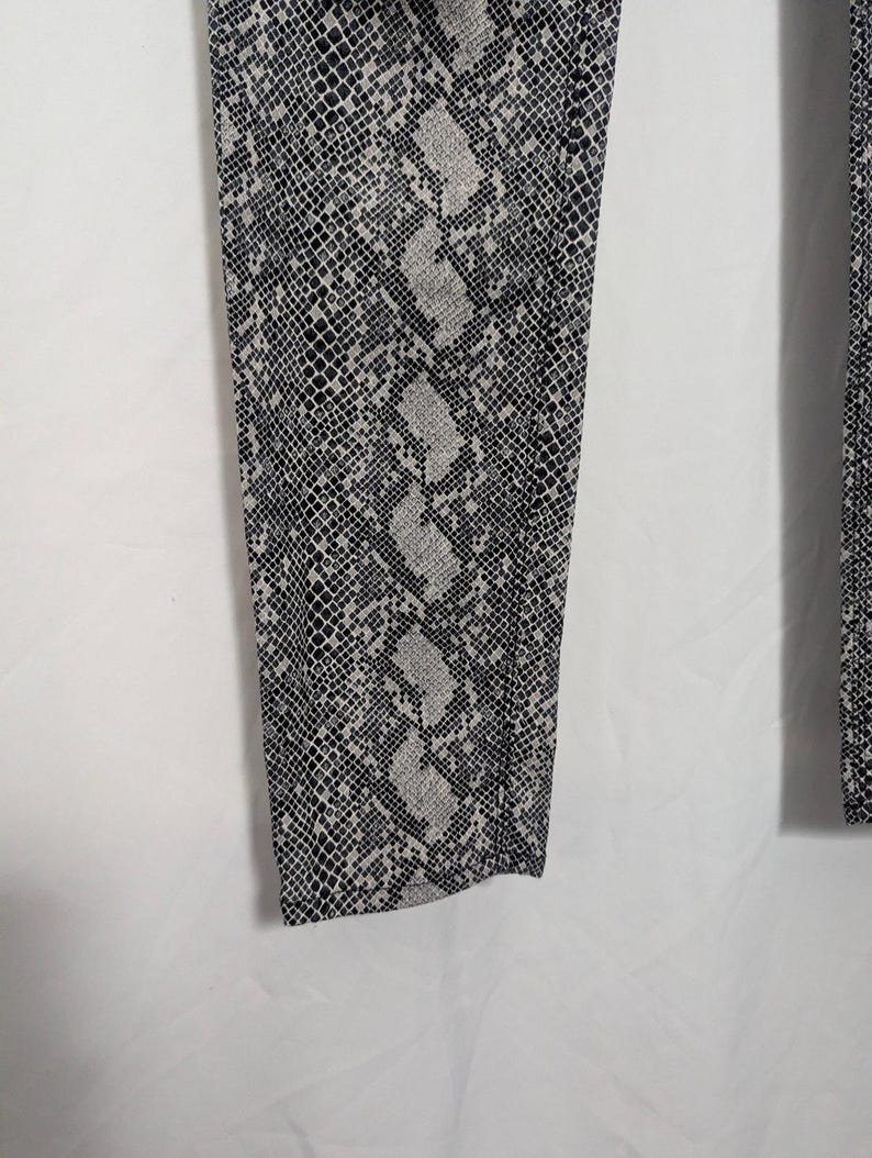 Vintage Hudson Gray Black Snakeskin Animal Print Skinny Pants - Women's 29 - Uptown Punk Elevated Indie Sleaze Grunge Goth image 3