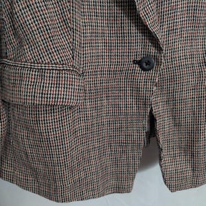 Free People Multi Tweed Linen Academia Blazer Jacket - Women's Small - Modern Prep Dark Academia Office image 3