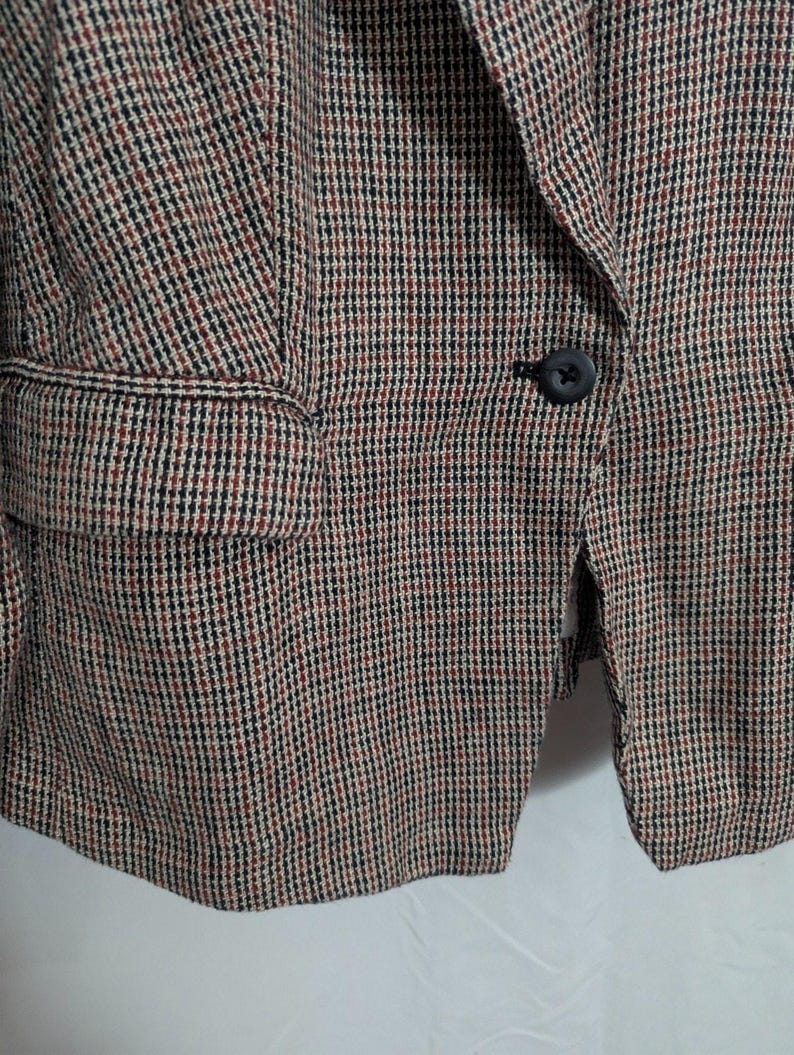 Free People Multi Tweed Linen Academia Blazer Jacket - Women's Small - Modern Prep Dark Academia Office image 3