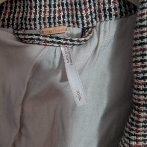 Free People Multi Tweed Linen Academia Blazer Jacket - Women's Small - Modern Prep Dark Academia Office image 4