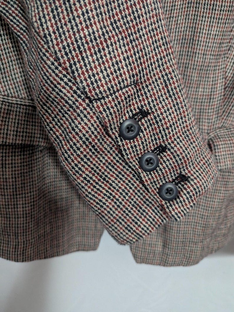Free People Multi Tweed Linen Academia Blazer Jacket - Women's Small - Modern Prep Dark Academia Office image 5