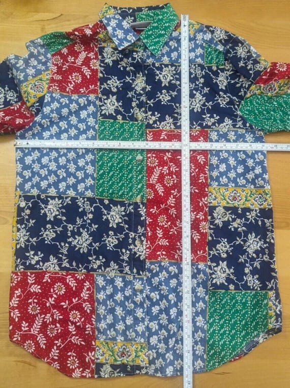 Vtg Alfred Dunner Multi Patchwork Button Top Size… - image 6