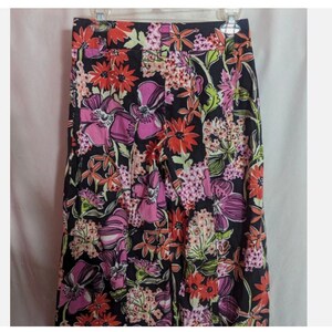 Vintage 90s Lilly Pulitzer Multi Floral Wide Leg Pants - Women's 4 - Preppy Bloomcore Resort Colorful image 4