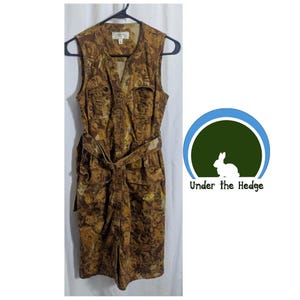 Anthropologie Moulinette Soeurs Goldbraunes Safari-Kleid mit Blumengürtel - Damen 0 - Boho Cottagecore Jungle Bild 1