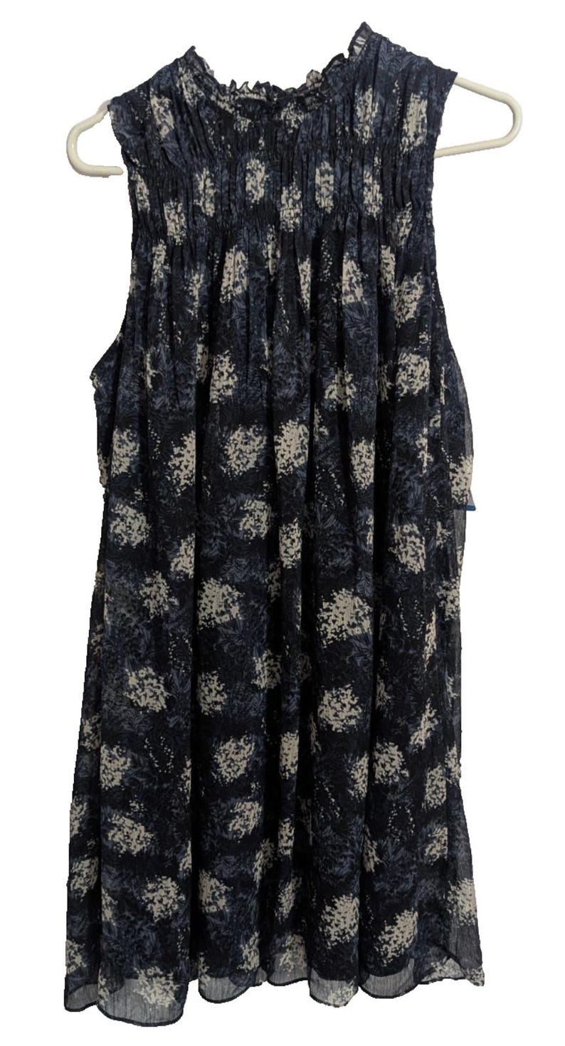 New Joie Anthropologie Baltic Print Chiffon Babydoll Sheath Dress - Women's Large - Boho Coquette Designer Party Special Occasion Wedding image 2