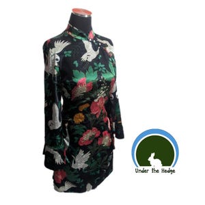 puffy green dress ZARA. Long green floral dress, size XL – Hibuy market