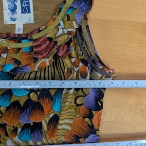 Vintage Anthropologie Edme & Esyllte Abstract Floral Silk Midi Dress | Whimsigoth Fairycore Maximalist Boho | Size 2 image 6