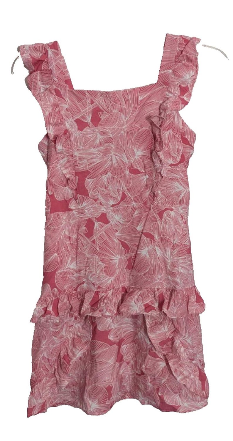 Anthropologie &Merci roze minijurk met bloemen en micro-ruches | Coquette Cottagecore Boho Vrouwelijk | Maat Small afbeelding 2