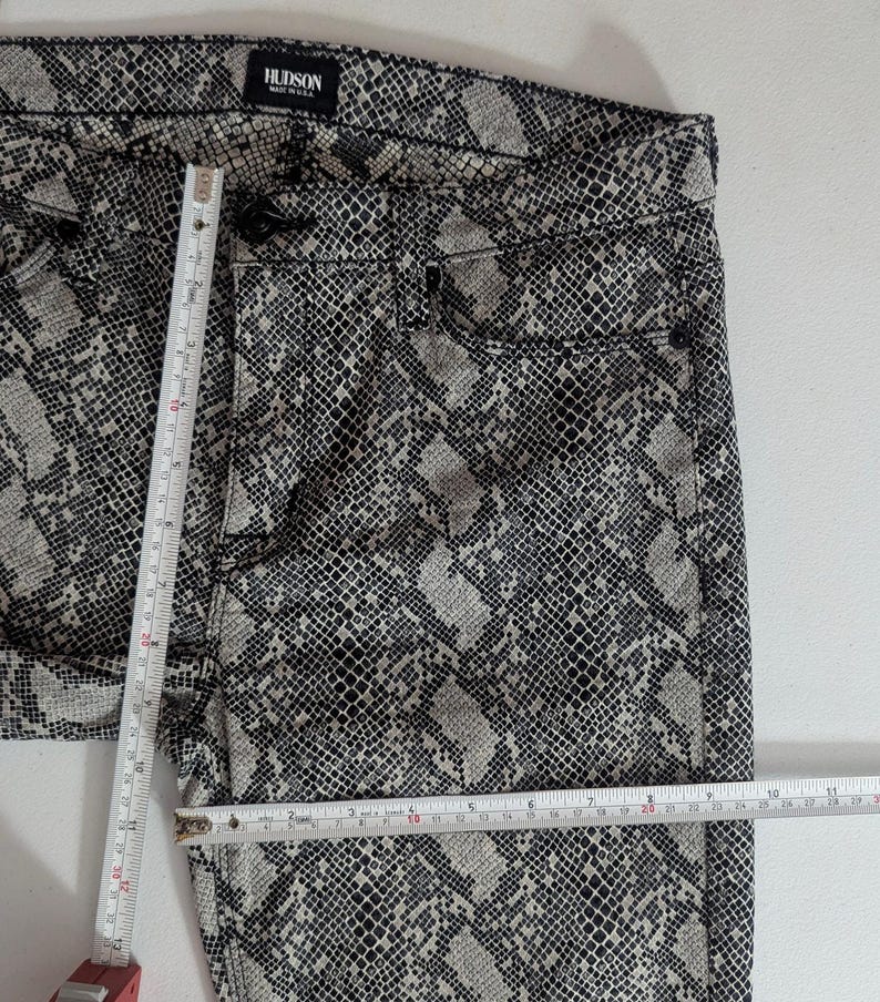 Vintage Hudson Gray Black Snakeskin Animal Print Skinny Pants - Women's 29 - Uptown Punk Elevated Indie Sleaze Grunge Goth image 8