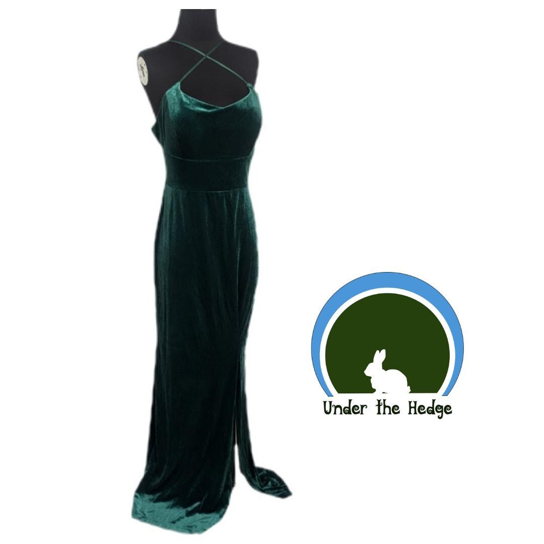 green emerald velvet dress Skye Tiered Dress
