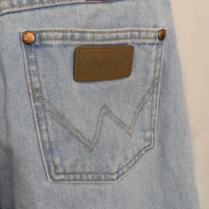 Vintage Wrangler Light Wash Hohe Taille Gerades Bein Denim Jeans | Western Indie Cowgirl 90er | Juniors 9/32 Bild 6