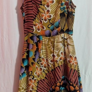 Vintage Anthropologie Edme & Esyllte Abstract Floral Silk Midi Dress | Whimsigoth Fairycore Maximalist Boho | Size 2 image 5