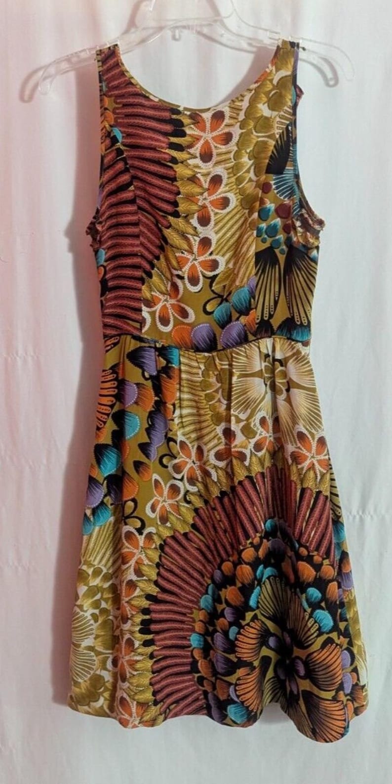 Vintage Anthropologie Edme & Esyllte Abstract Floral Silk Midi Dress | Whimsigoth Fairycore Maximalist Boho | Size 2 image 5