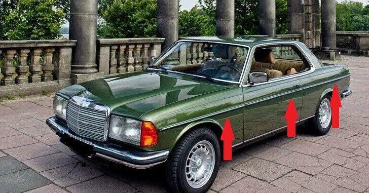 Mercedes Benz C123 W123 Coupe 2 Doors Chrome Side Mouldings Trim 7 Pcs S.Steel