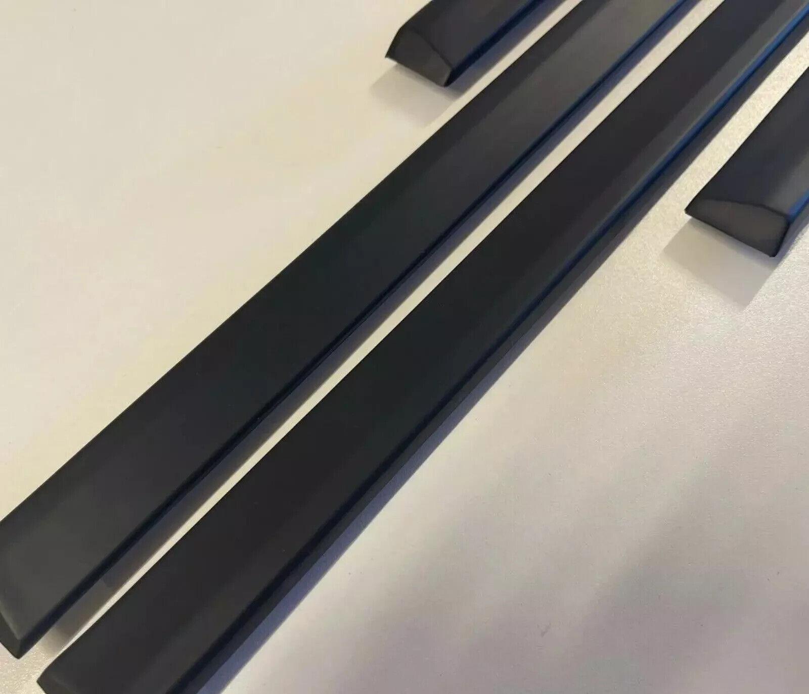 BMW E34 Sedan Body Side Molding Trim – 8-Piece Door Impact Strips, Black, Clip-On
