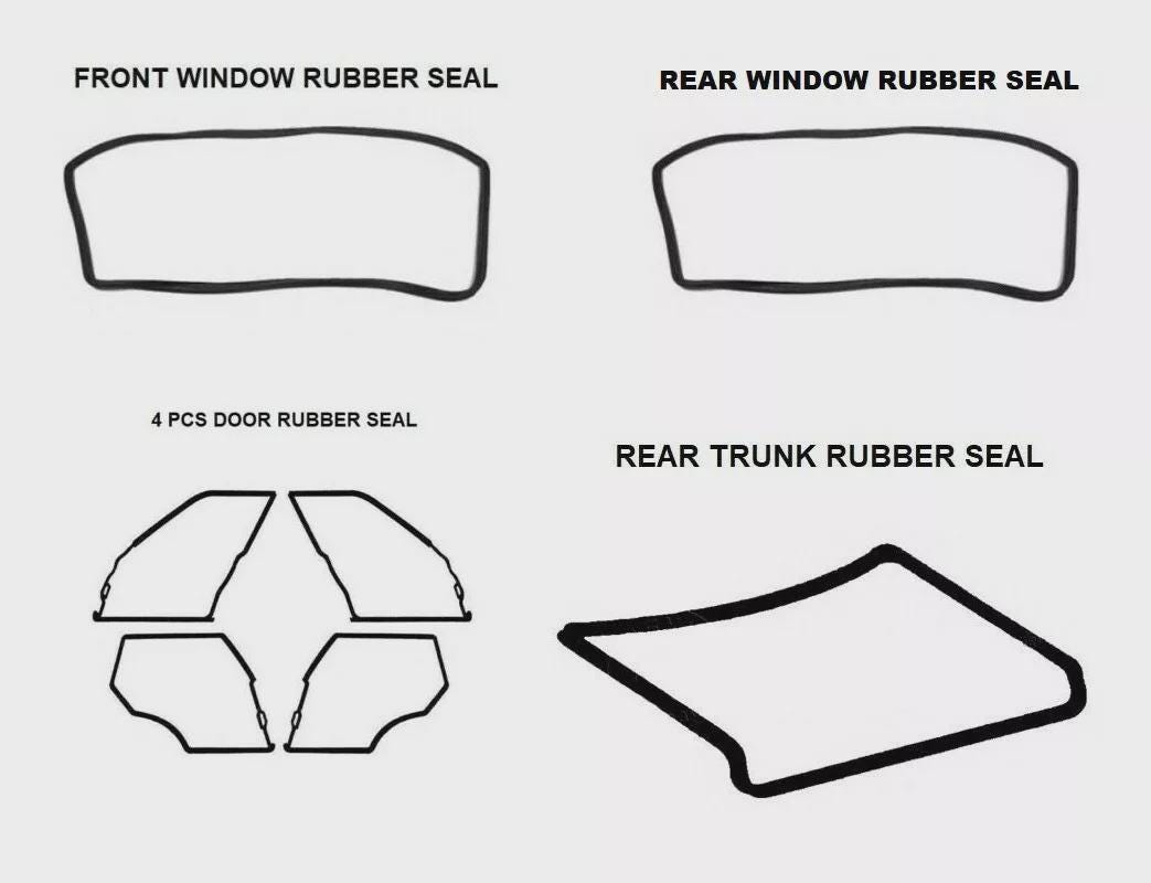 Mercedes-Benz W110 Full Rubber Seal Kit – Door, Window & Trunk – Set Of 7