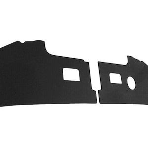 May include: Two black pieces of sound deadening material for a car. The material has cutouts for access to components.