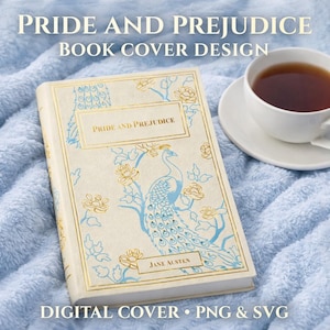 Conception de couverture de livre inspirée de Jane Austen Orgueil et préjugés en fichiers SVG et PNG à télécharger !