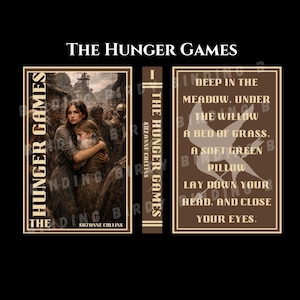 May include: Image of a book cover for "The Hunger Games" by Suzanne Collins. The cover features a sepia-toned illustration of two people embracing, with text reading "The Hunger Games" and "The Ending Bird". The spine is also visible.