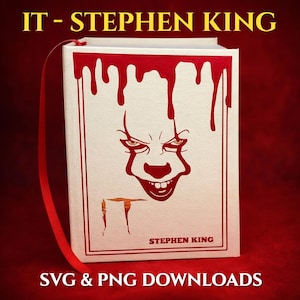 Stephn king “ IT “ inspired book cover art- svg and png digital download- bookbinding!