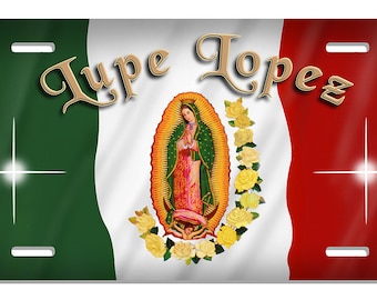 BRGiftShop Personalize Your Own License Mexico Flag Country Plate Car Vehicle 6x12 Tag