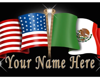 Flags Vinyl Rectangle Decal Bumper Sticker Small To Large Personalize Gifts Mom Dad Mexico Latino
