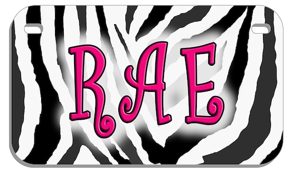 Zebra Tiara Bicycle License Plate Personalize Gifts Girls Ladies Scooter Lockers