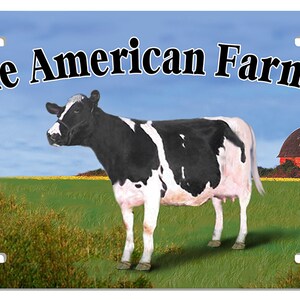 American Farmer Cow Barn Auto License Plate Personalize Gifts Any Text Or Name In Any Color