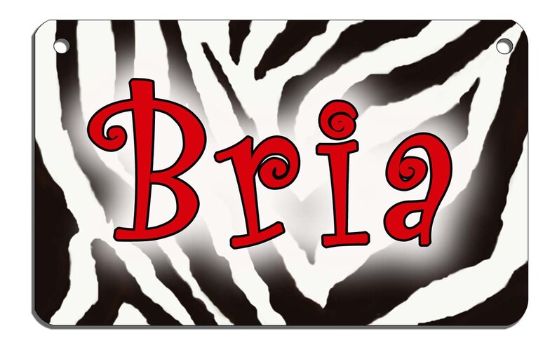 Zebra Jungle Design Tiara Bicycle License Metal Plate Gifts For Children Girls Ladies Personalize in Any Color Exotic 2.75 x 4.5 image 4