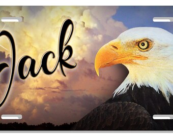 Red, White, And Blue Eagles Auto License Plate Personalize American Patriotic