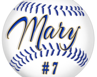 1 Custom Baseball Magnet 5" Personalize Gifts Girls Boys Sports Any Name Number Teams Any Colors Add Logo