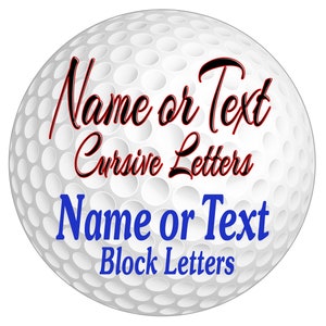 1 Custom Golf Ball Magnet 5&quot; Personalize Gifts Girls Boys Sports Golfing Any Name Number Teams Any Colors Add Logo Golfers