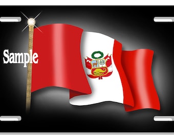Peru National Flag Auto License Plate Personalize Gifts Latino Peruvian 6" x 12"