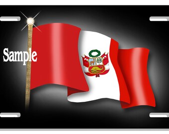 Peru National Flag Auto License Plate Personalize Gifts Latino Peruvian 6" x 12"