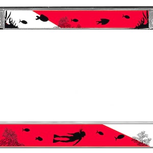 Scuba Flag Auto License Plate Frame Metal Personalize Gifts Men Ladies Auto Car Accessories Divers Diving