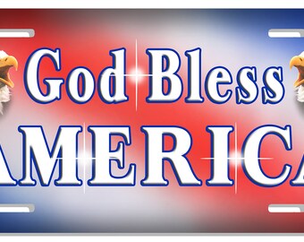 Red, White, And Blue Eagles Auto License Plate Personalize American Patriotic