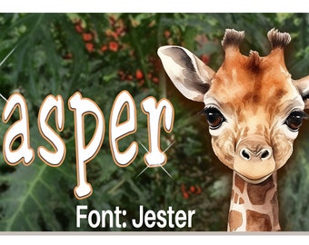 Bicycle License Plate Giraffe Name Plate Custom Personalize Children Small Bike Plate Medium Bicycle Name Plate Cyclist Motorcycle