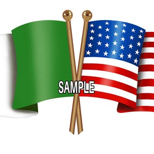 Italian American Unity Flags Digital Download Italy USA Latino PNG High Quality Digital File