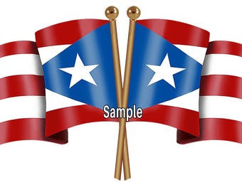 Puerto Rican Unity Flags Digital  Download Puerto Rico Latino Hispanic PNG High Quality Digital File