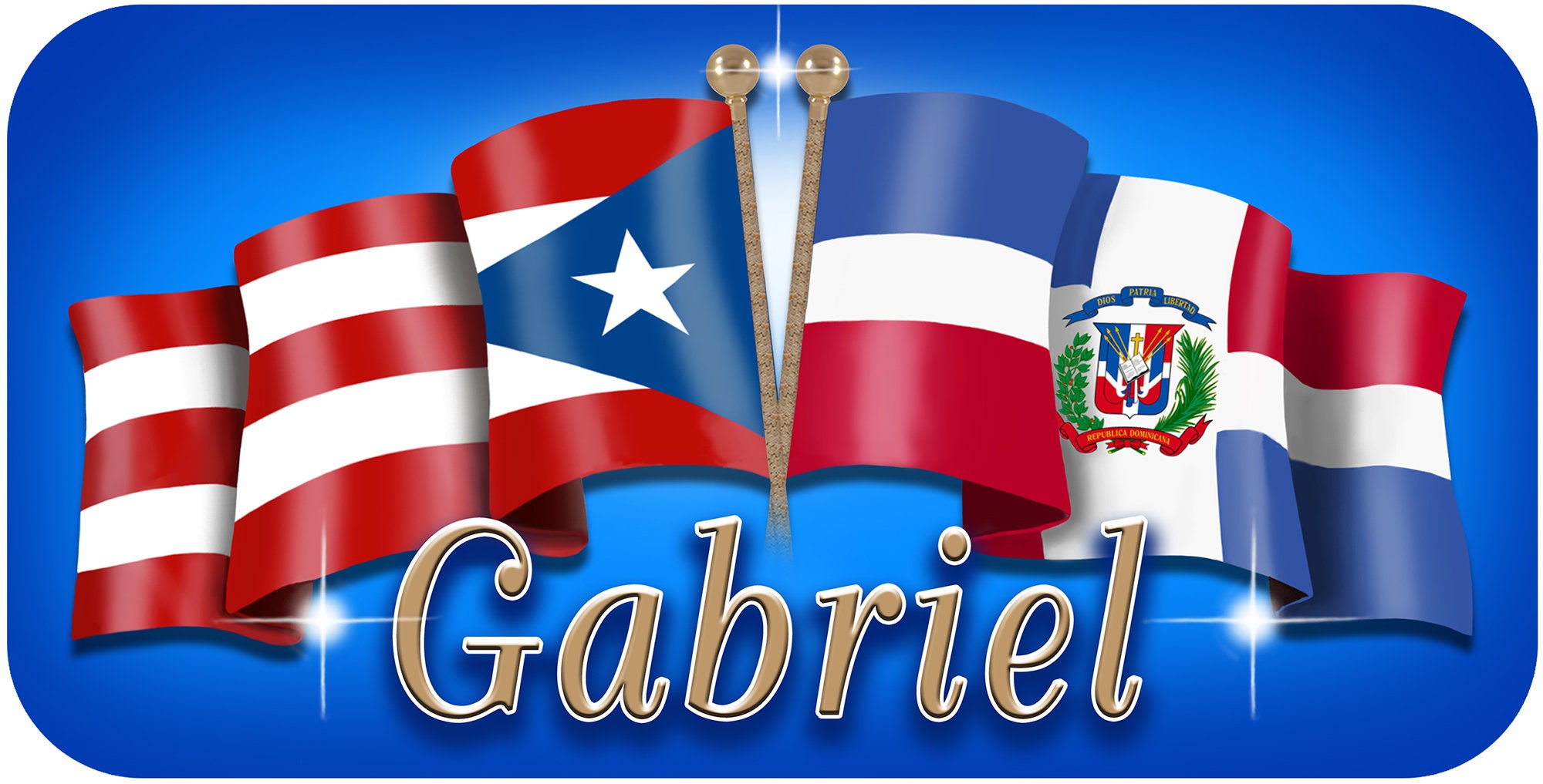 Puerto Rico Dominican Republic Pride Puerto Rican Flag Oval Patch By