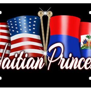 USA Haitian Unity Flags Auto License Plate Personalize Gifts Any Name  Or Text Many Color Backgrounds America Haiti
