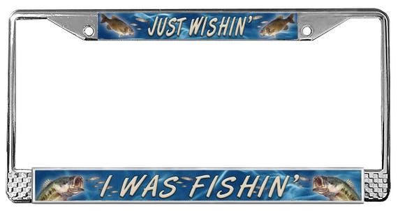 Large Mouth and Small Mouth Bass License Plate Frame Personalize