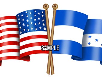 Honduras American Unity Flags Digital Download Latino PNG High Quality Digital File